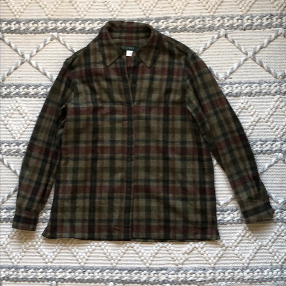 J.Crew Plaid Wool Flannel Button-Up Shirt